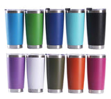 20 Oz Double Wall Insulated Stainless Steel Tumblers -Powder Coated, Multi Color