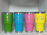 30 Oz Double Wall Insulated Stainless Steel Tumblers -Powder Coated, Multi Color
