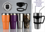 30 Oz Double Wall Insulated Stainless Steel Tumblers -Powder Coated, Multi Color