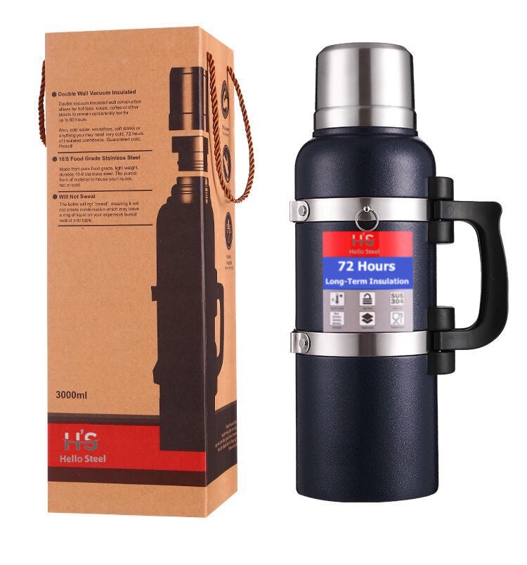 The Best Insulated Thermos Style Flasks 3 Liter Capacity - for Camping,  Hiking, Biking, Traveling, Gym Workout - Cross Fit, Bikram Yoga